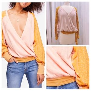 Free People Auxton Thermal Mixed-Print V-Neck